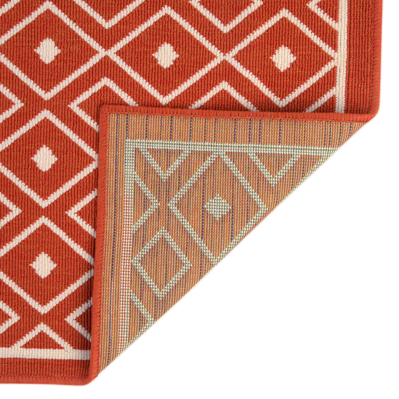 Seaside Lattice Collection Area Rug - Brighton Rectangle Rust Red  lifestyle 73