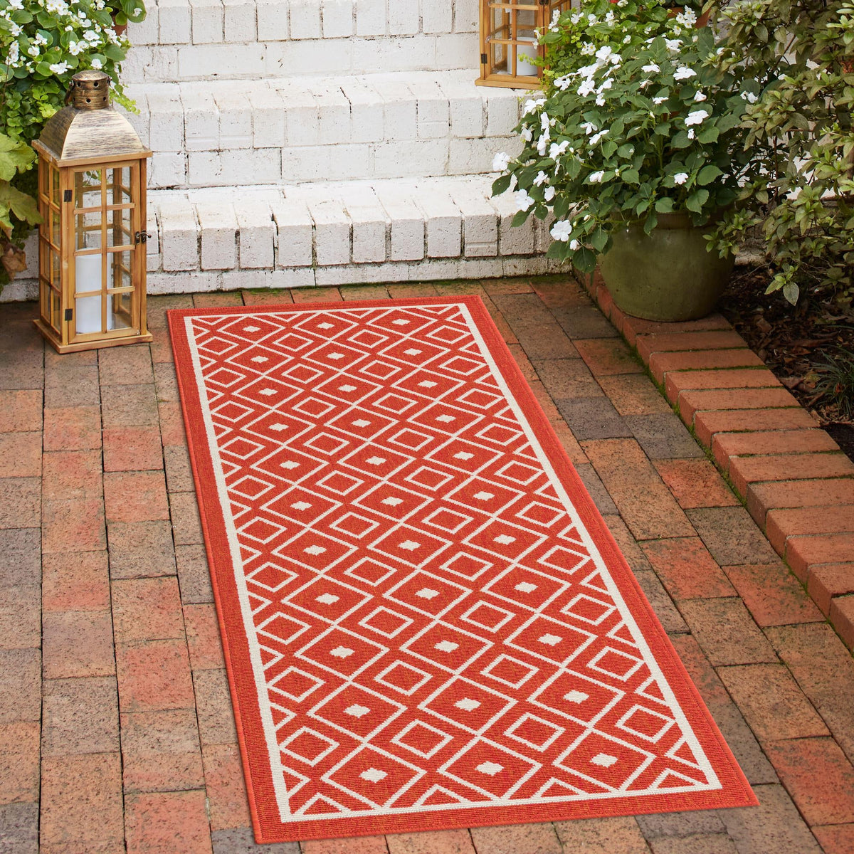 Savannah Pergola Collection Area Rug - Grove Runner Rust Red  lifestyle 248