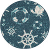 Seaside Haven Rugs Collection Area Rug -  Starfish Round Navy Blue  lifestyle 24