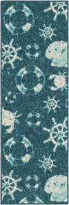 Seaside Haven Rugs Collection Area Rug -  Starfish Runner Navy Blue  lifestyle 25