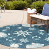 Seaside Haven Rugs Collection Area Rug -  Starfish Round Navy Blue  lifestyle 55