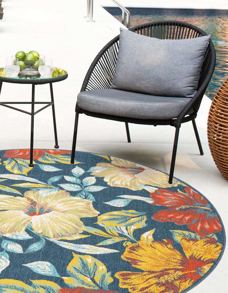 Seaside Haven Rugs Collection Area Rug -  Nautical Round Multi  lifestyle 38