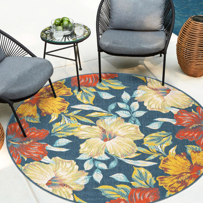 Seaside Haven Rugs Collection Area Rug -  Nautical Round Multi  lifestyle 94