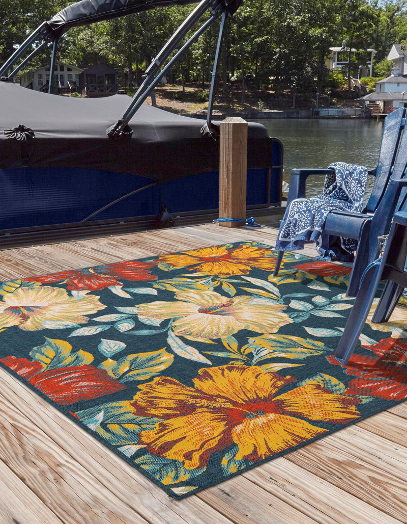 Seaside Haven Rugs Collection Area Rug -  Nautical Square Multi  lifestyle 40