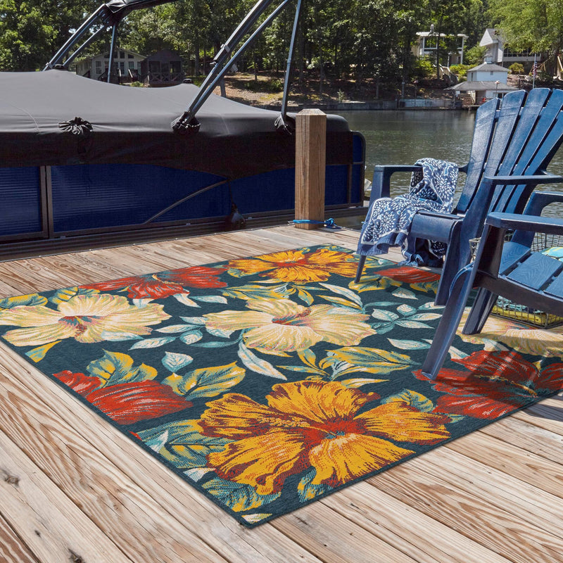 Seaside Haven Rugs Collection Area Rug -  Nautical Square Multi  lifestyle 102