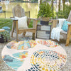 Seaside Haven Rugs Collection Area Rug -  Saltwater Round Multi  lifestyle 169