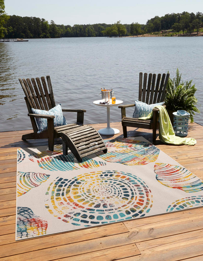 Seaside Haven Rugs Collection Area Rug -  Saltwater Square Multi  lifestyle 79