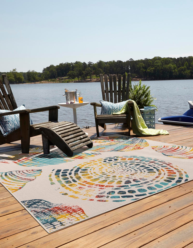 Seaside Haven Rugs Collection Area Rug -  Saltwater Square Multi  lifestyle 92