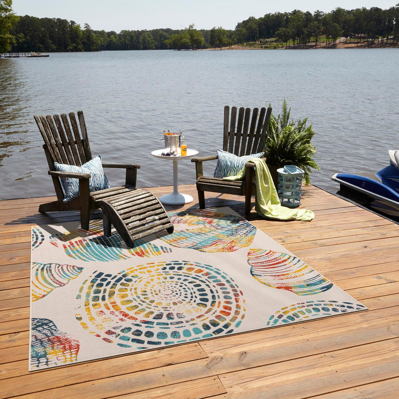 Seaside Haven Rugs Collection Area Rug -  Saltwater Square Multi  lifestyle 117