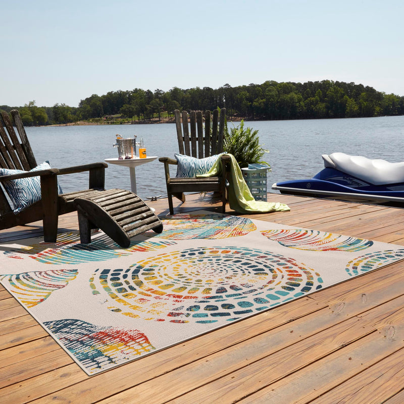 Seaside Haven Rugs Collection Area Rug -  Saltwater Square Multi  lifestyle 125
