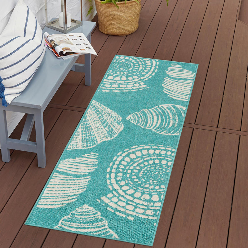 Seaside Haven Rugs Collection Area Rug -  Saltwater Runner Teal  lifestyle 119