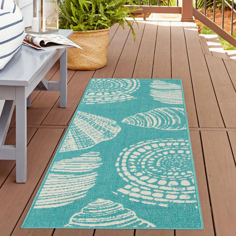 Seaside Haven Rugs Collection Area Rug -  Saltwater Runner Teal  lifestyle 127