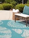 Seaside Haven Rugs Collection Area Rug -  Saltwater Round Teal  lifestyle 93