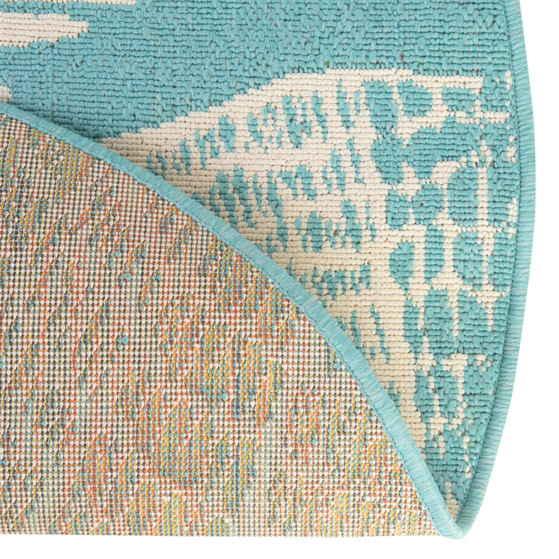 Seaside Haven Rugs Collection Area Rug -  Saltwater Round Teal  lifestyle 107