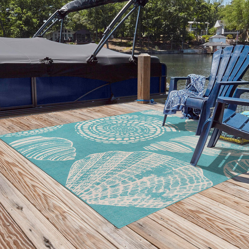Seaside Haven Rugs Collection Area Rug -  Saltwater Square Teal  lifestyle 128