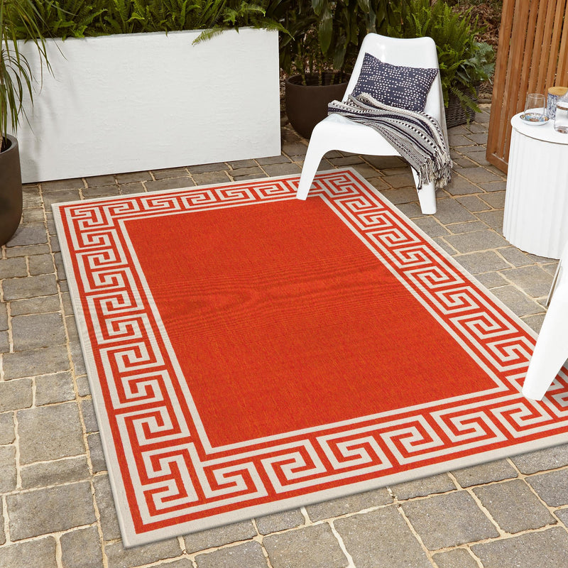 Seaside Haven Rugs Collection Area Rug -  Marina Rectangle Rust Red  lifestyle 35