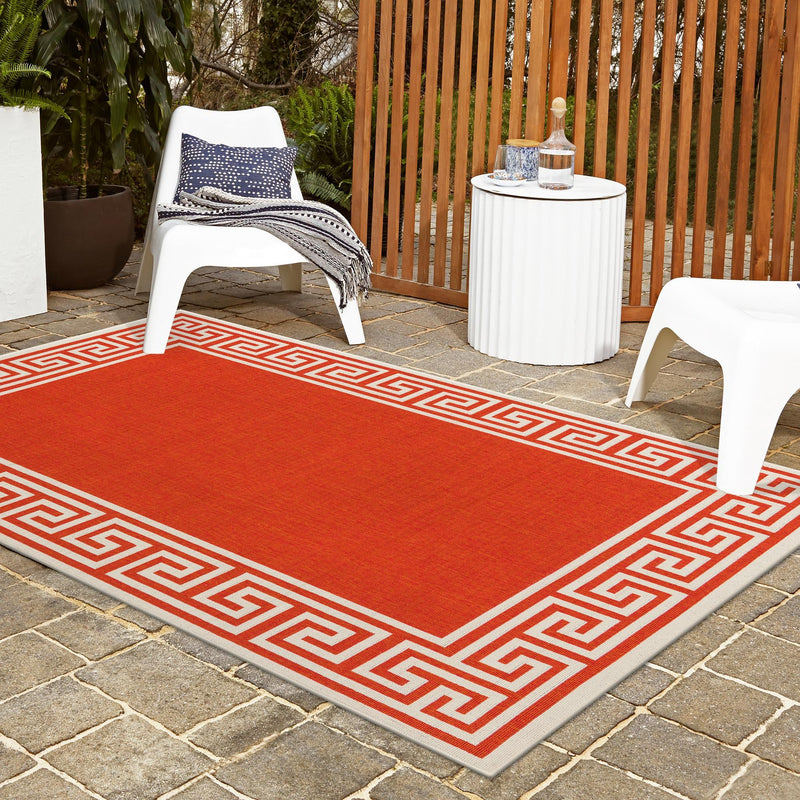Seaside Haven Rugs Collection Area Rug -  Marina Rectangle Rust Red  lifestyle 37