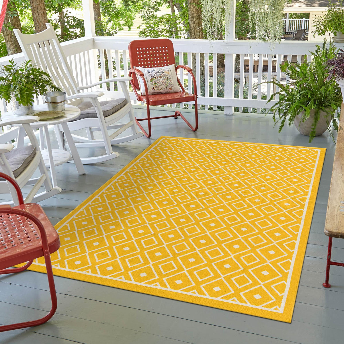 Savannah Pergola Collection Area Rug - Grove Rectangle Yellow  lifestyle 30