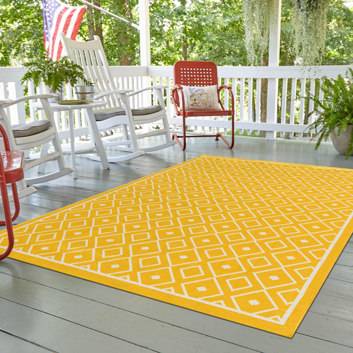 Savannah Pergola Collection Area Rug - Grove Rectangle Yellow  lifestyle 31