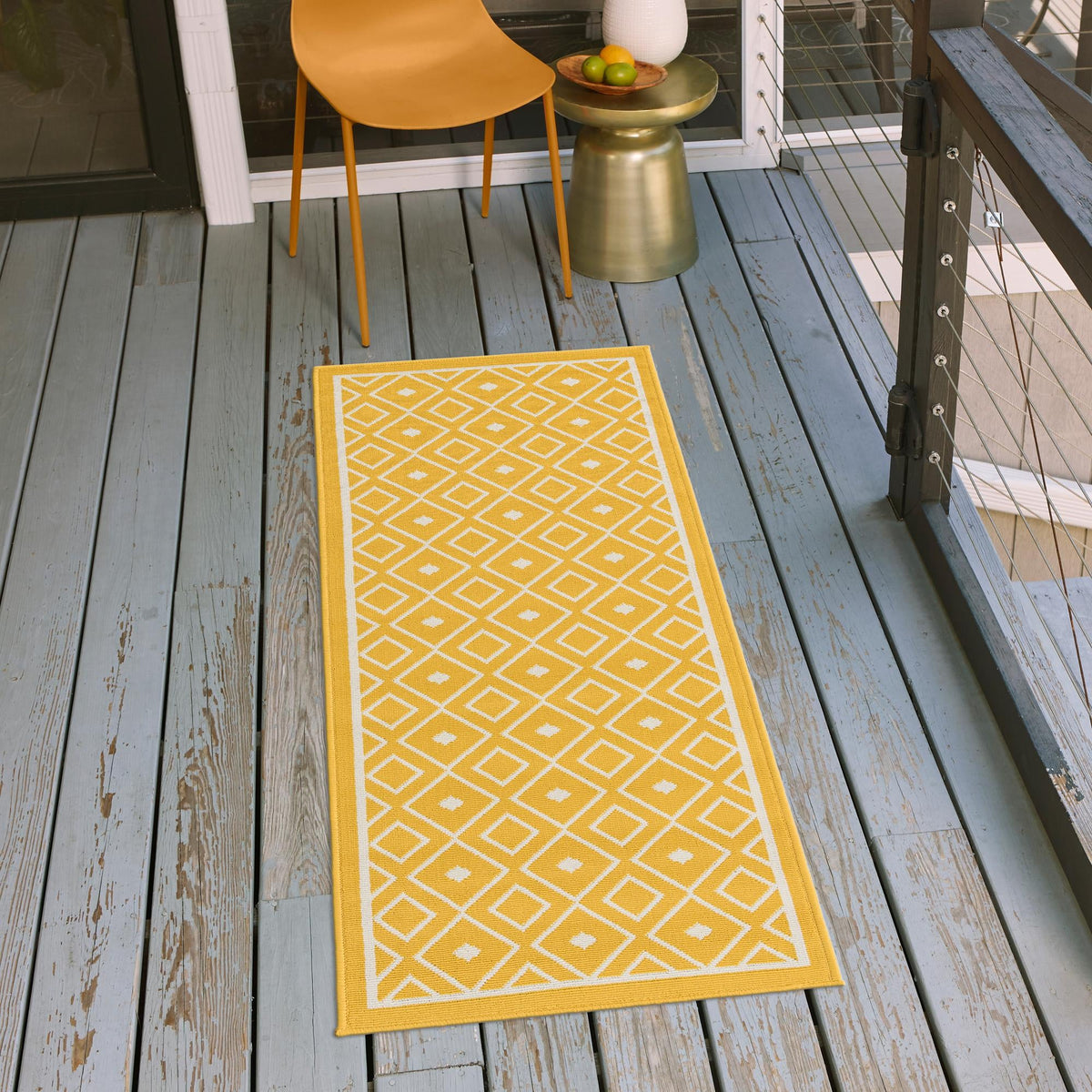 Savannah Pergola Collection Area Rug - Grove Runner Yellow  lifestyle 244