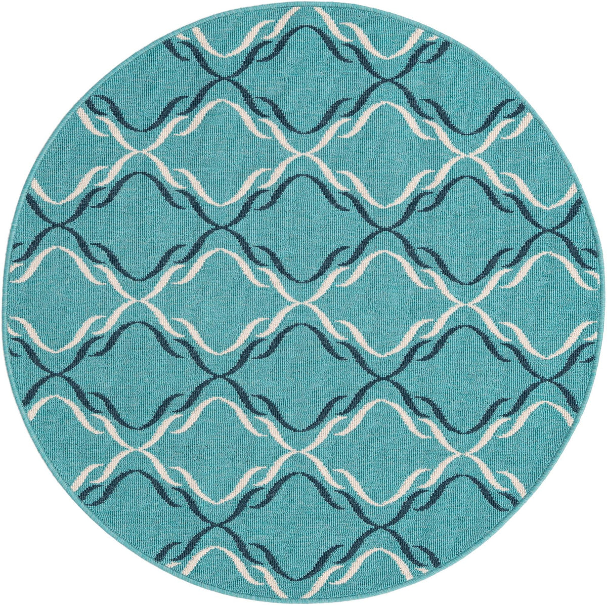 Savannah Pergola Collection Area Rug -  Meadow Round Teal  lifestyle 26