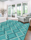 Seaside Lattice Collection Area Rug -  Hastings Rectangle Teal  lifestyle 7