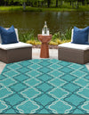 Seaside Lattice Collection Area Rug -  Hastings Rectangle Teal  lifestyle 16