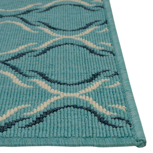 Seaside Lattice Collection Area Rug -  Hastings Rectangle Teal  lifestyle 38