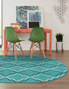 Seaside Lattice Collection Area Rug -  Hastings Oval Teal  lifestyle 82