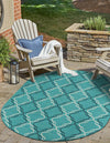 Seaside Lattice Collection Area Rug -  Hastings Oval Teal  lifestyle 106