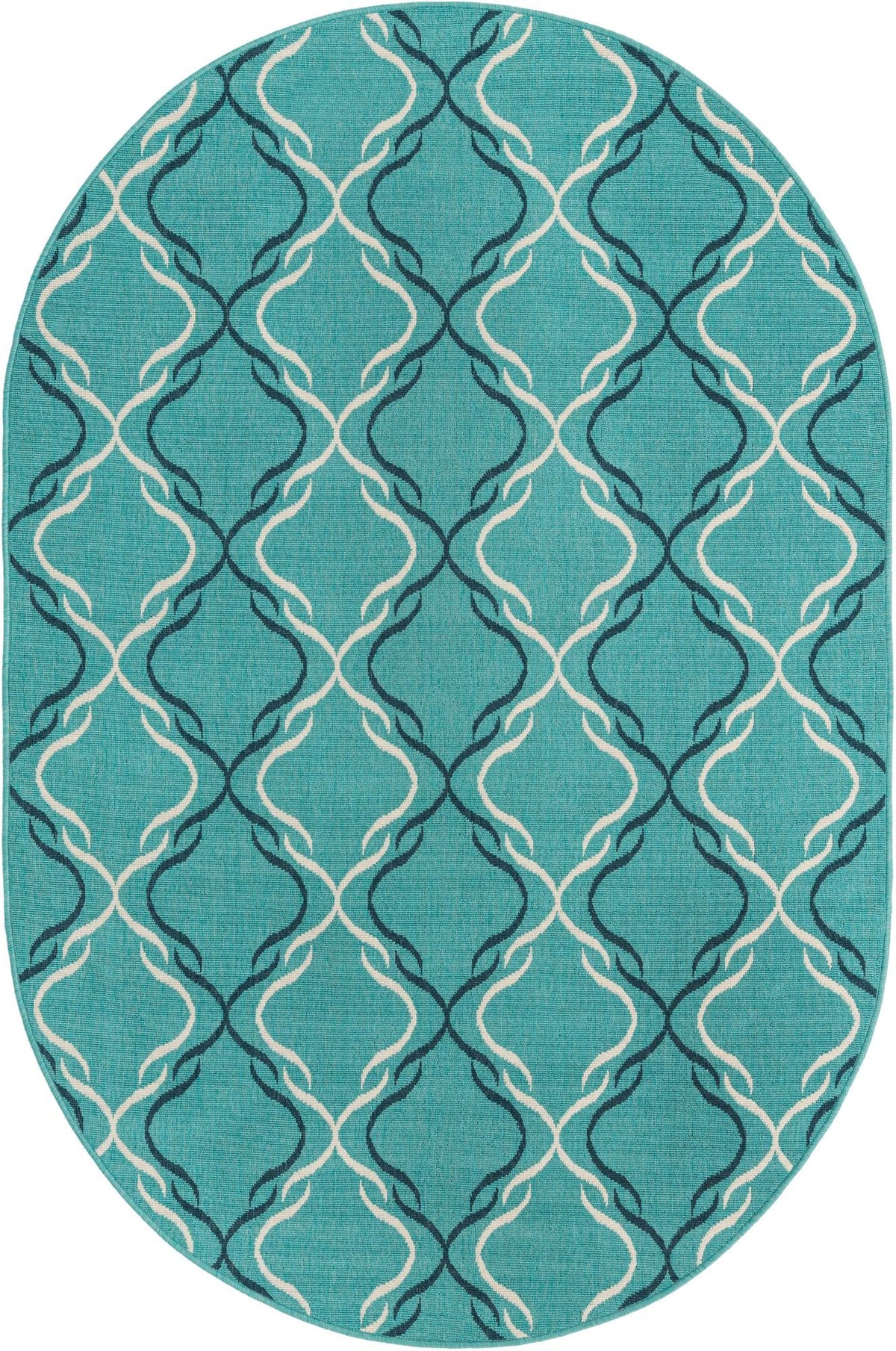 Savannah Pergola Collection Area Rug -  Meadow Oval Teal  lifestyle 27