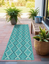 Seaside Lattice Collection Area Rug -  Hastings Runner Teal  lifestyle 107
