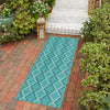 Seaside Lattice Collection Area Rug -  Hastings Runner Teal  lifestyle 150