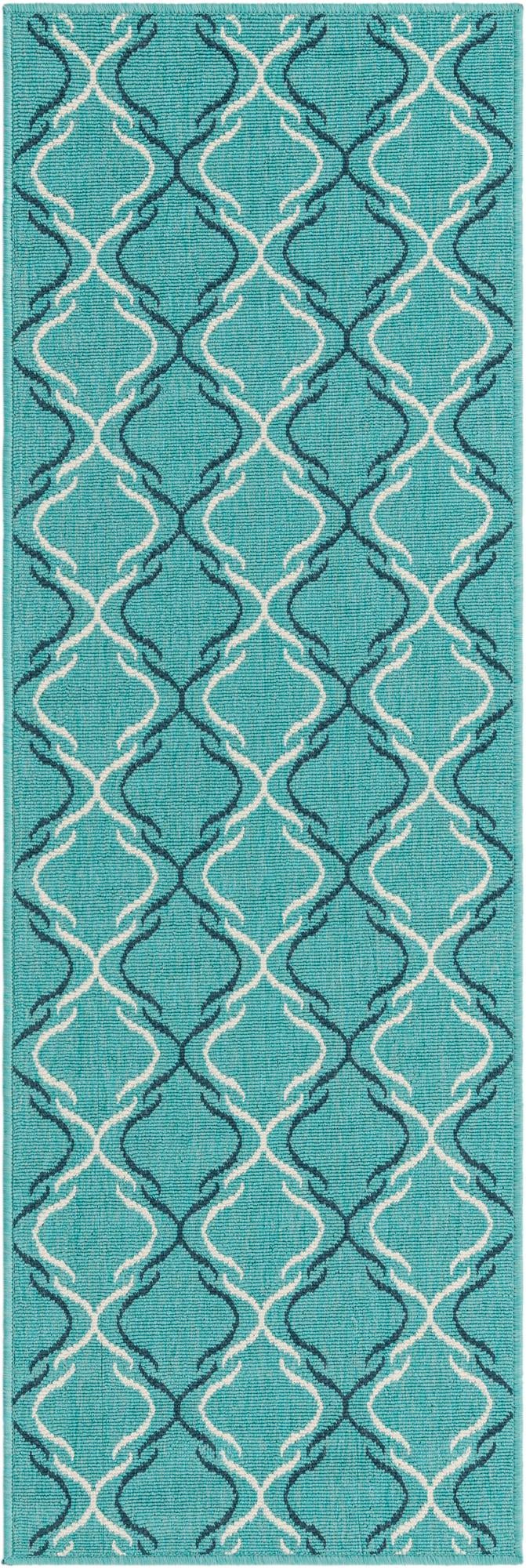 Savannah Pergola Collection Area Rug -  Meadow Runner Teal  lifestyle 28