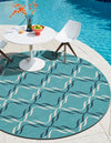 Seaside Lattice Collection Area Rug -  Hastings Round Teal  lifestyle 53