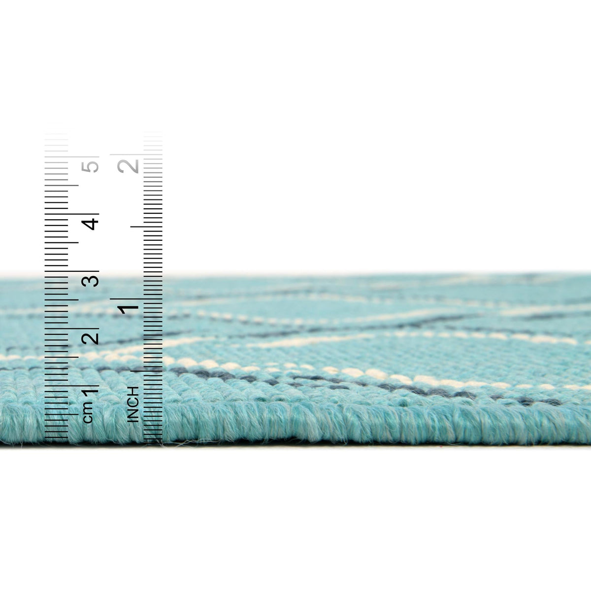 Seaside Lattice Collection Area Rug -  Hastings Round Teal  lifestyle 133