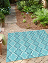 Seaside Lattice Collection Area Rug -  Hastings Square Teal  lifestyle 56