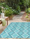 Seaside Lattice Collection Area Rug -  Hastings Square Teal  lifestyle 67