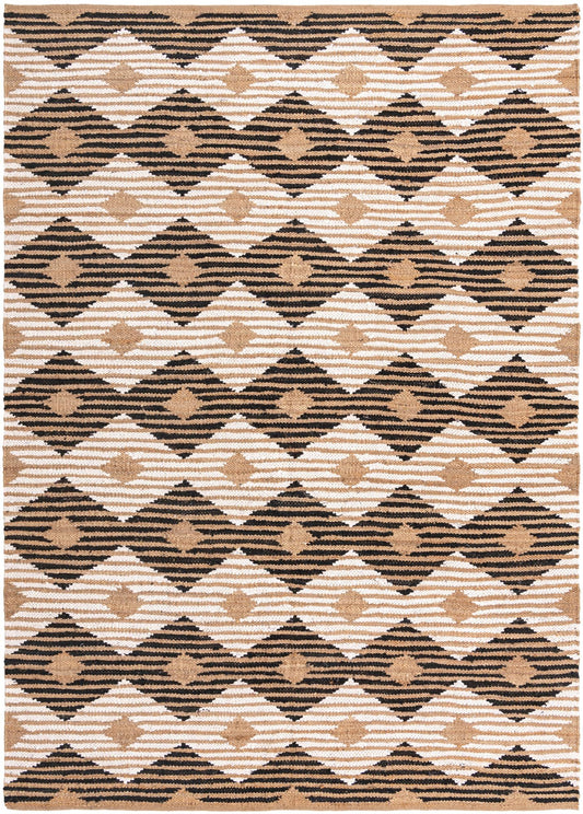 Osian Looms Collection Area Rug - Varanasi Rectangle Natural Black Main