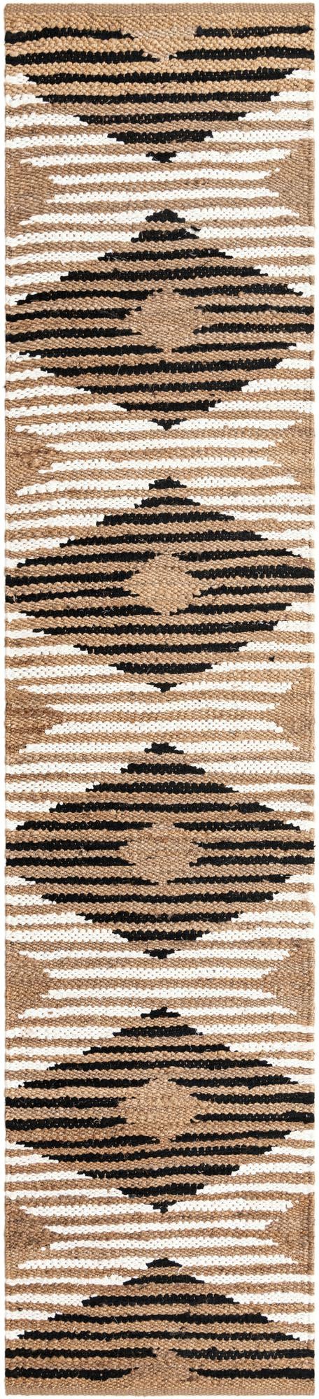 Osian Looms Collection Area Rug - Varanasi Runner Natural Black  lifestyle 36