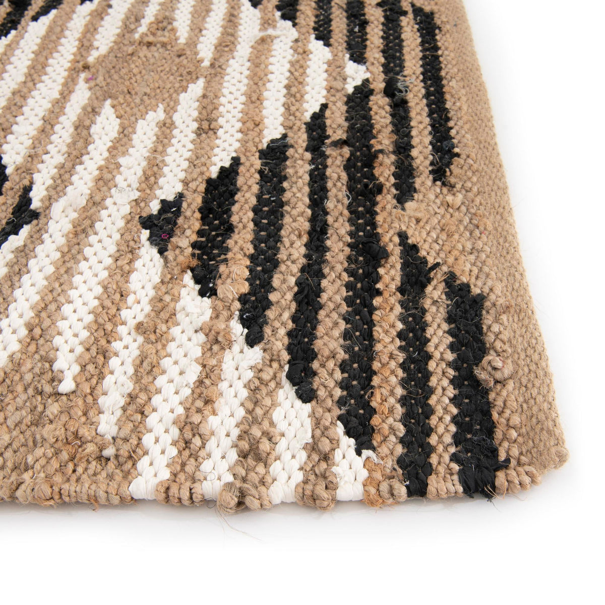 Osian Looms Collection Area Rug - Varanasi Rectangle Natural Black  lifestyle 14