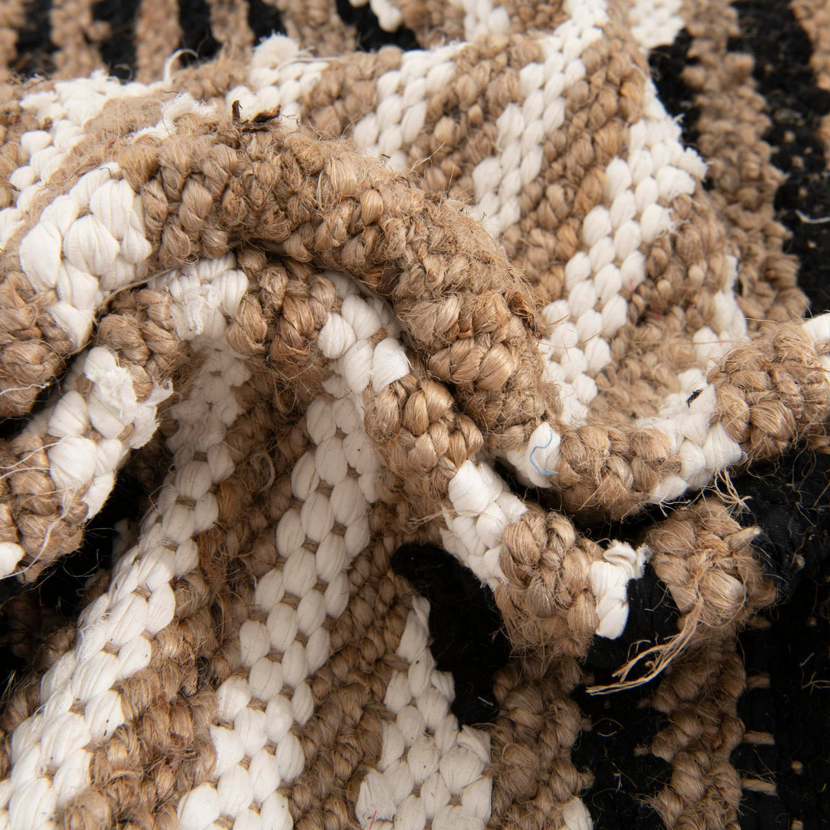 Osian Looms Collection Area Rug - Varanasi Rectangle Natural Black  lifestyle 15