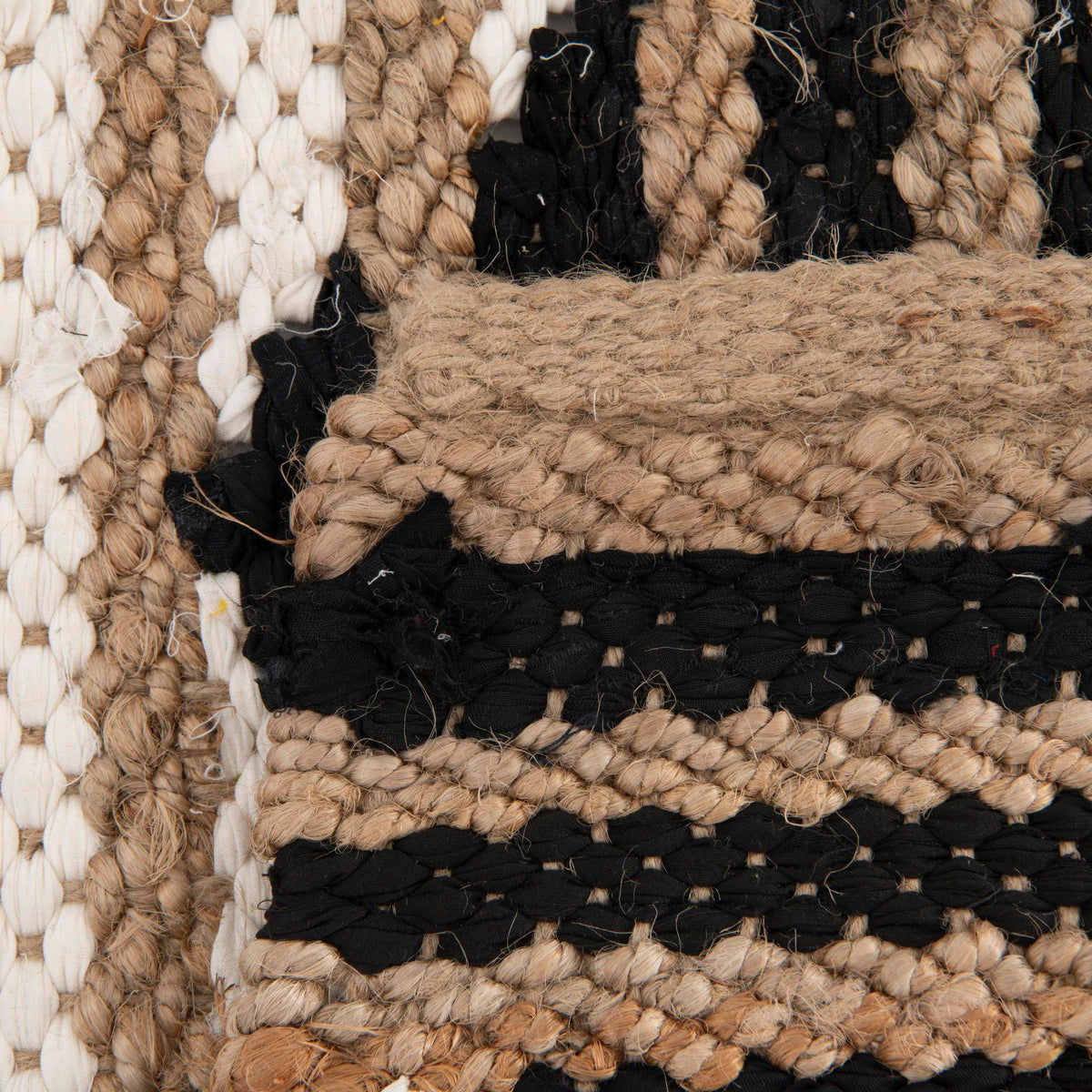 Osian Looms Collection Area Rug - Varanasi Rectangle Natural Black  lifestyle 16