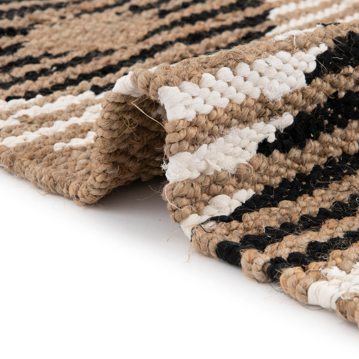 Osian Looms Collection Area Rug - Varanasi Rectangle Natural Black  lifestyle 17