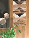 Osian Looms Collection Area Rug - Varanasi Runner Natural Black  lifestyle 35