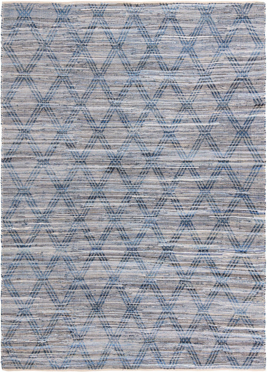 Thar Cotton Collection Area Rug - Pune Rectangle Denim blue Main