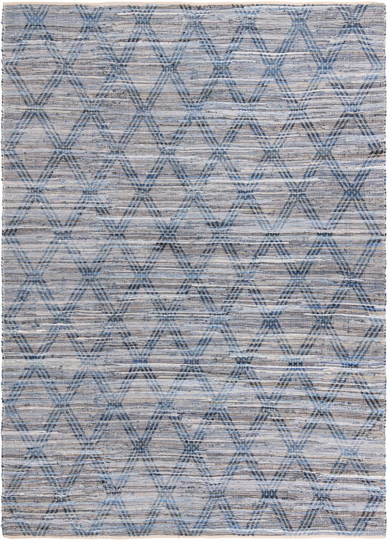 Thar Cotton Collection Area Rug - Pune Rectangle Denim blue Main
