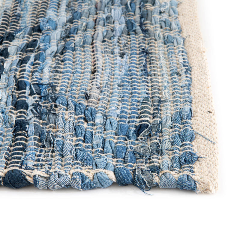 Thar Cotton Collection Area Rug - Pune Rectangle Denim blue  lifestyle 15