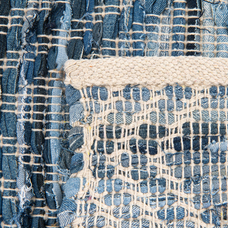 Thar Cotton Collection Area Rug - Pune Rectangle Denim blue  lifestyle 17