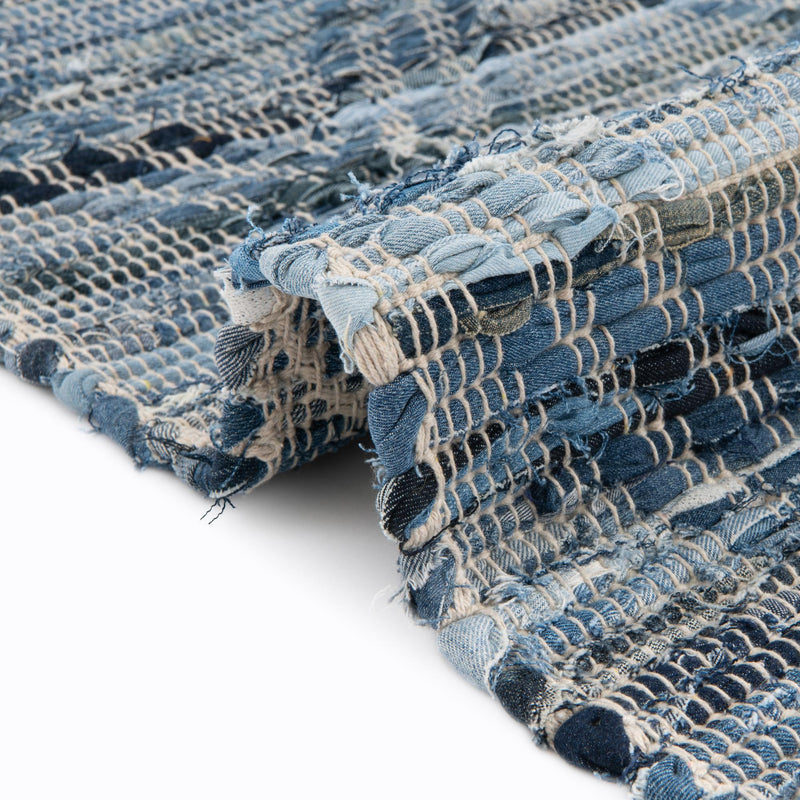 Thar Cotton Collection Area Rug - Pune Rectangle Denim blue  lifestyle 18